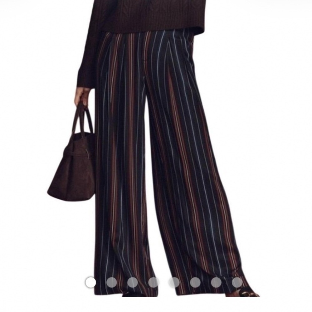 Maeve Anthropologie The Avery Striped Wide Leg Pants S